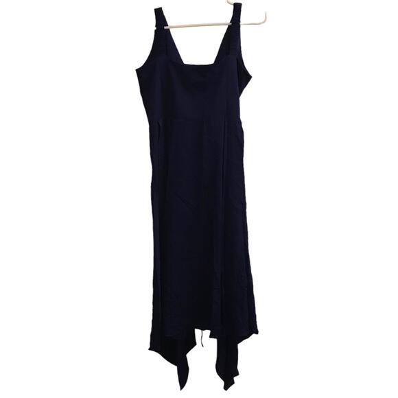 Milly Royal Blue/ Purple Midi silk Wrap Dress Size Large - Picture 6 of 6